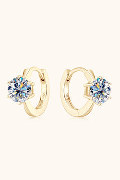 2 Carat Moissanite 925 Sterling Silver Huggie Earrings-Teresa's Fashionista LLC