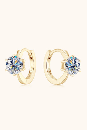 2 Carat Moissanite 925 Sterling Silver Huggie Earrings-Teresa's Fashionista LLC