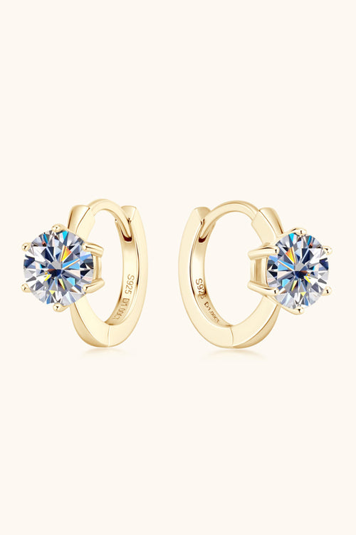2 Carat Moissanite 925 Sterling Silver Huggie Earrings-Teresa's Fashionista LLC