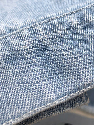 Raw Hem Collared Neck Long Sleeve Denim Jacket-Teresa's Fashionista LLC