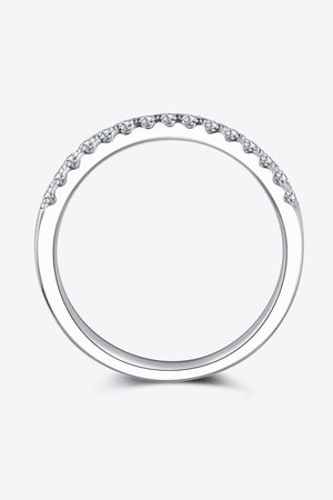 Moissanite Platinum-Plated Half-Eternity Ring-Teresa's Fashionista LLC