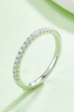 Moissanite Platinum-Plated Half-Eternity Ring-Teresa's Fashionista LLC