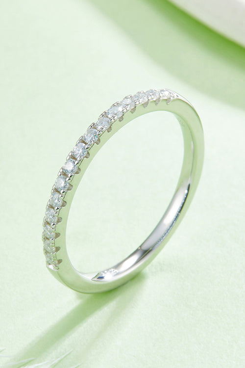 Moissanite Platinum-Plated Half-Eternity Ring-Teresa's Fashionista LLC