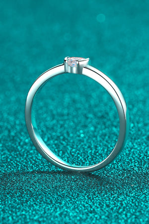 Heart-Shaped Moissanite Solitaire Ring-Teresa's Fashionista LLC