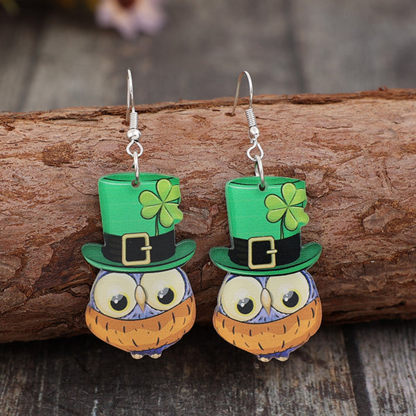 Owl Acrylic Dangle Earrings-Teresa's Fashionista LLC
