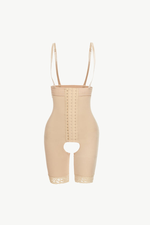 Full Size Hook-and-Eye Lace Trim Shaping Bodysuit-Teresa's Fashionista LLC