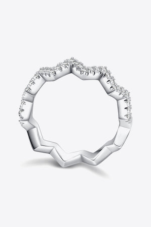 Moissanite Wavy Band Ring-Teresa's Fashionista LLC