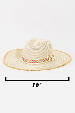 Fame Geometric Raw Hem Hat-Teresa's Fashionista LLC