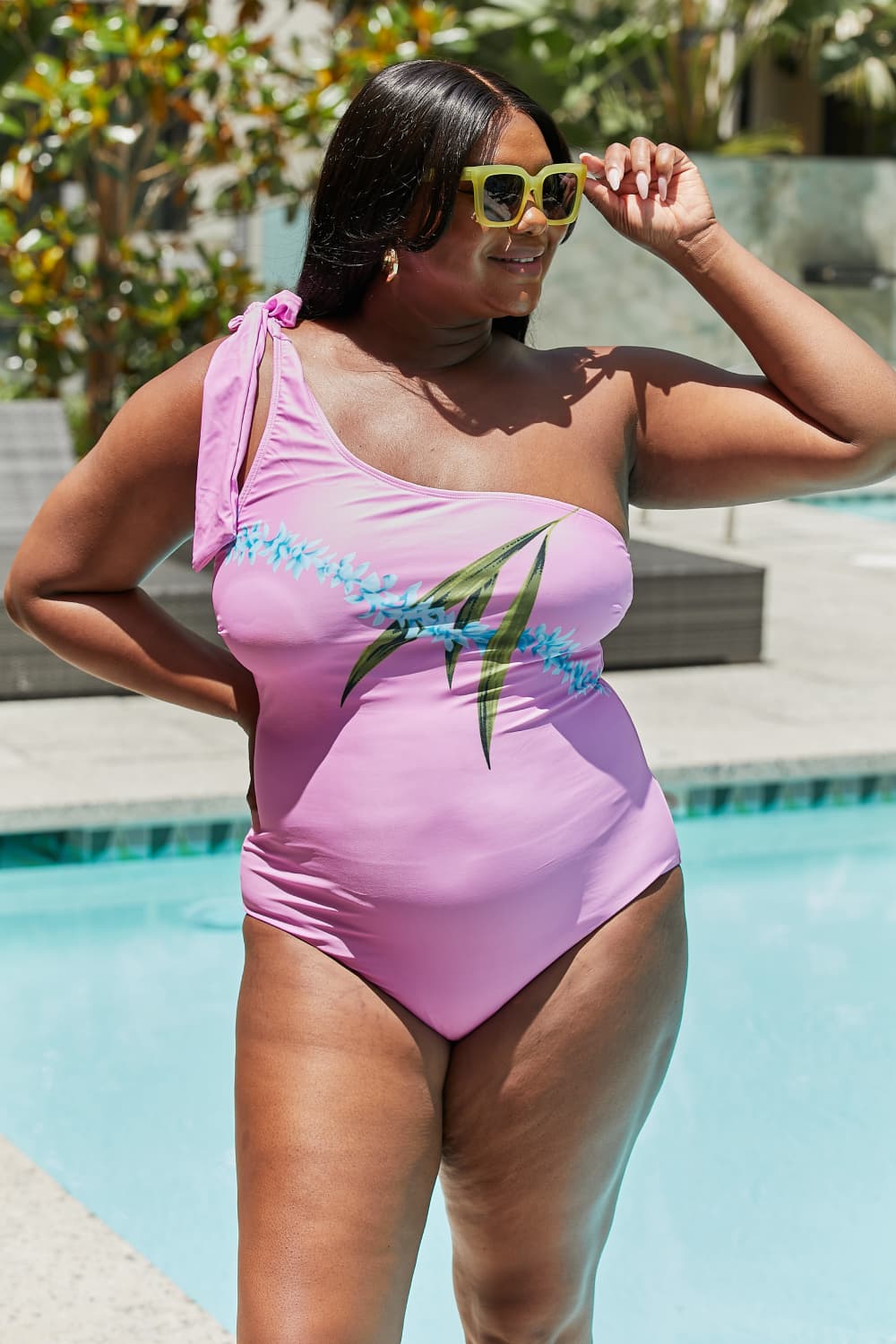 Marina West Swim Vacay Mode One Shoulder Swimsuit in Carnation Pink-Teresa's Fashionista LLC
