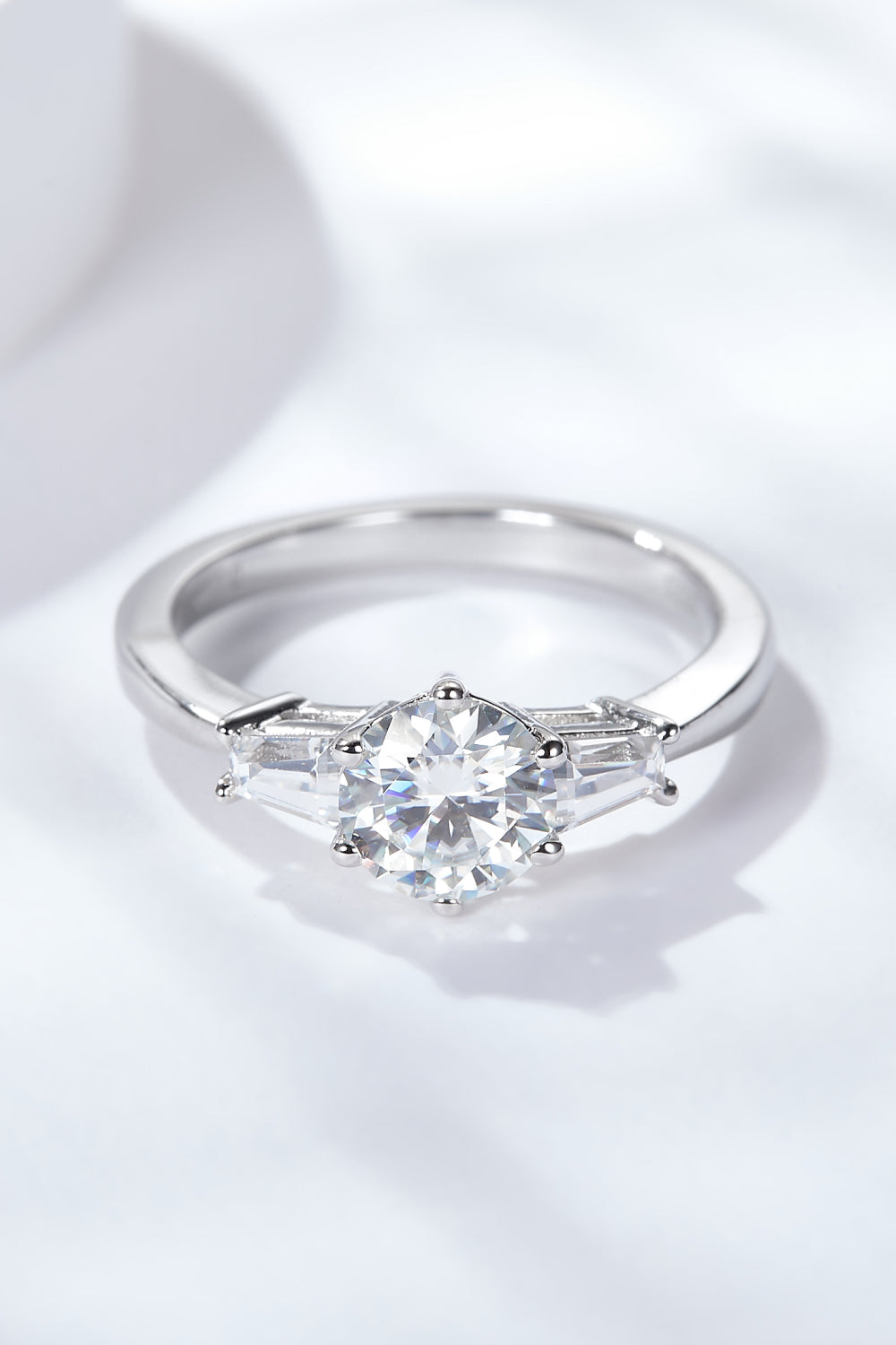 Loyal Love 1 Carat Moissanite Platinum-Plated Ring-Teresa&#39;s Fashionista LLC