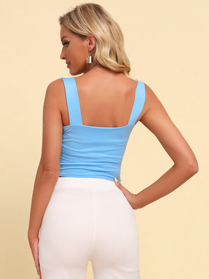 Square Neck Sleeveless Knit Top-Teresa's Fashionista LLC