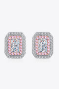 1 Carat Moissanite and Zircon Contrast Geometric Stud Earrings-Teresa's Fashionista LLC