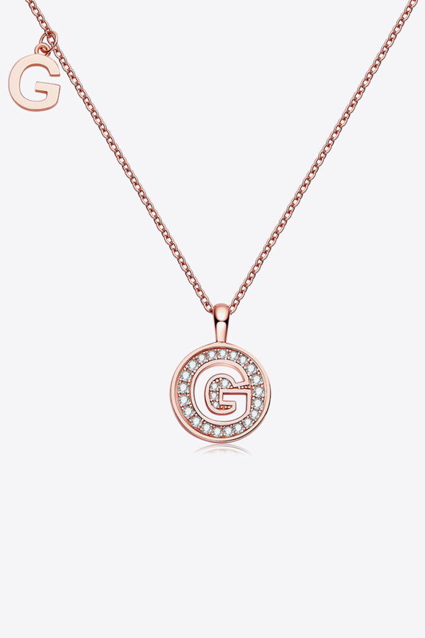Moissanite A to J Pendant Necklace-Teresa's Fashionista LLC