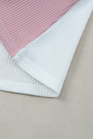 Multicolored Striped Waffle-Knit Sleeveless Tank-Teresa's Fashionista LLC