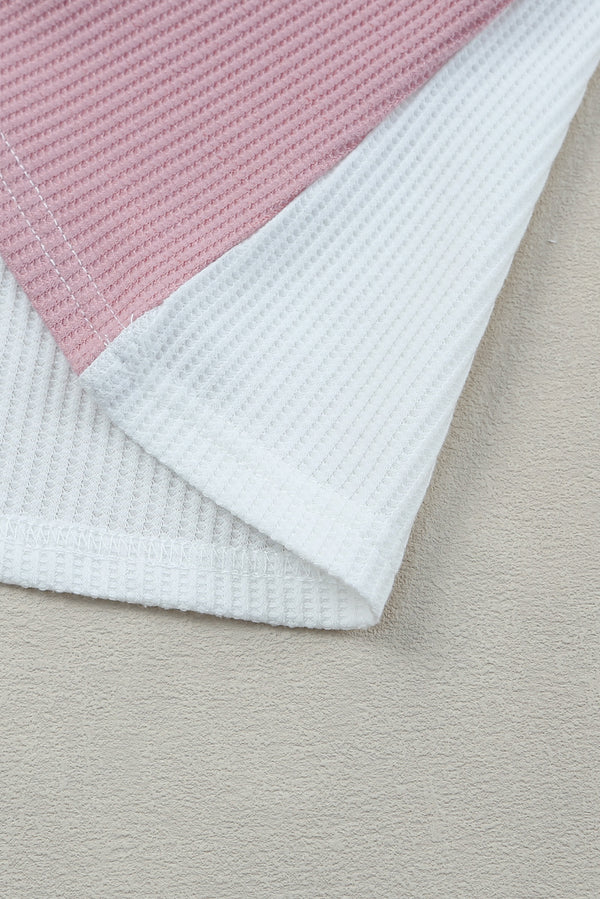 Multicolored Striped Waffle-Knit Sleeveless Tank-Teresa's Fashionista LLC