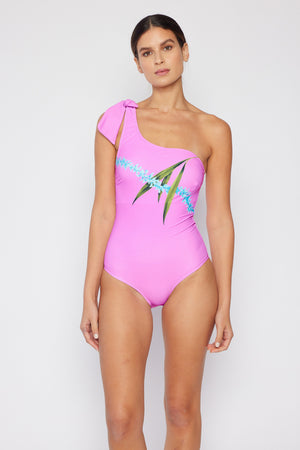 Marina West Swim Vacay Mode One Shoulder Swimsuit in Carnation Pink-Teresa's Fashionista LLC