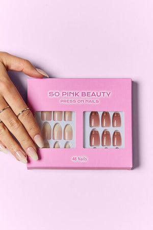 SO PINK BEAUTY Press On Nails 2 Packs-Teresa's Fashionista LLC