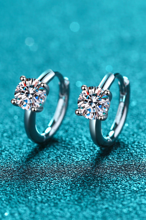 Moissanite Huggie Earrings-Teresa's Fashionista LLC