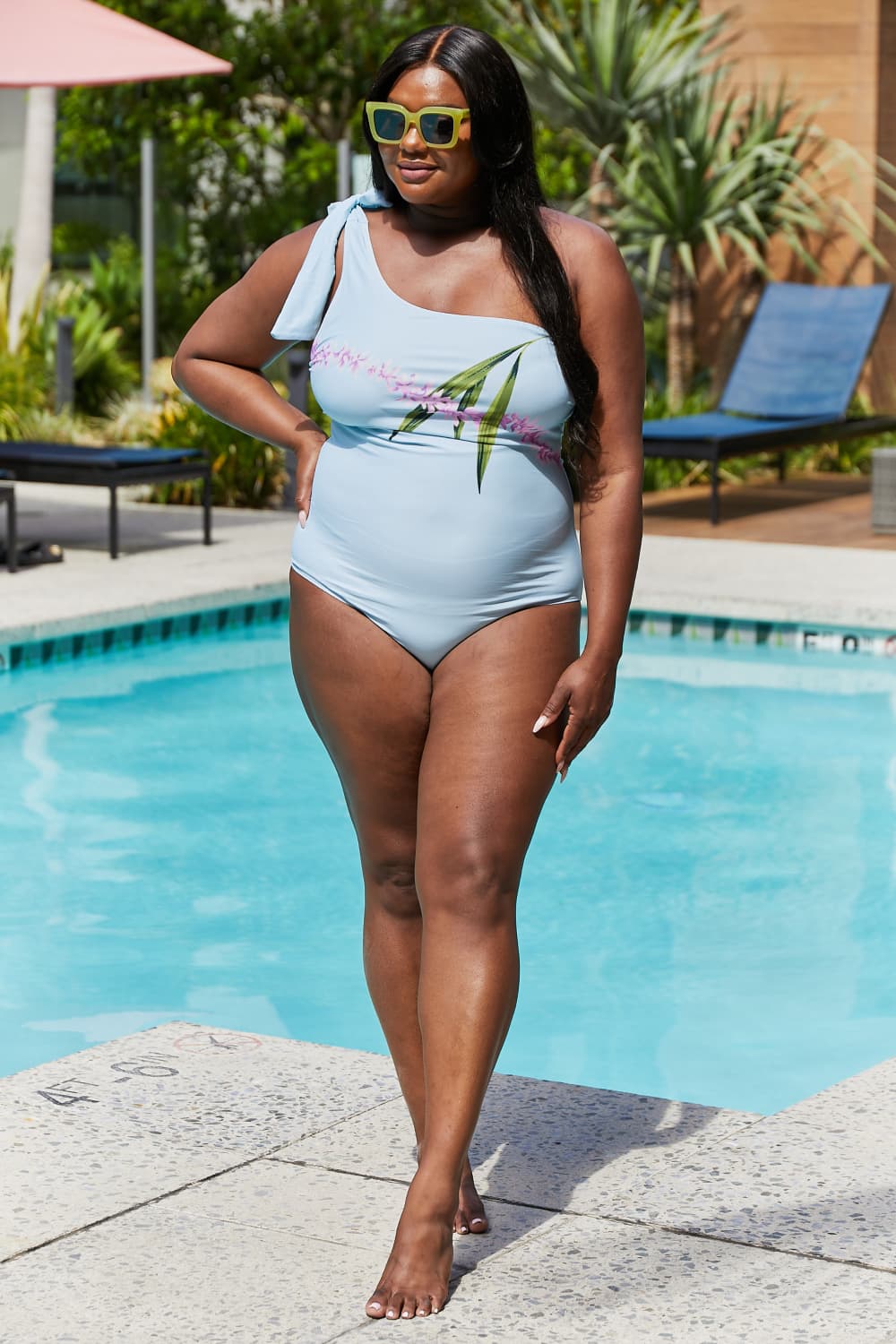 Marina West Swim Vacay Mode One Shoulder Swimsuit in Pastel Blue-Teresa&#39;s Fashionista LLC