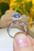 925 Sterling Silver 1 Carat Moissanite Cluster Ring-Teresa's Fashionista LLC