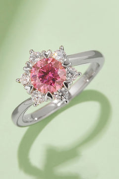 1 Carat Moissanite 925 Sterling Silver Cluster Ring-Teresa's Fashionista LLC