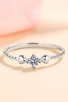 Moissanite Heart 925 Sterling Silver Ring-Teresa's Fashionista LLC