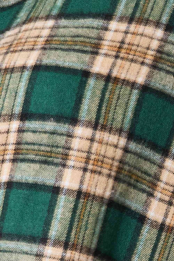 Double Take Plaid Collared Neck Long Sleeve Shirt-Teresa's Fashionista LLC