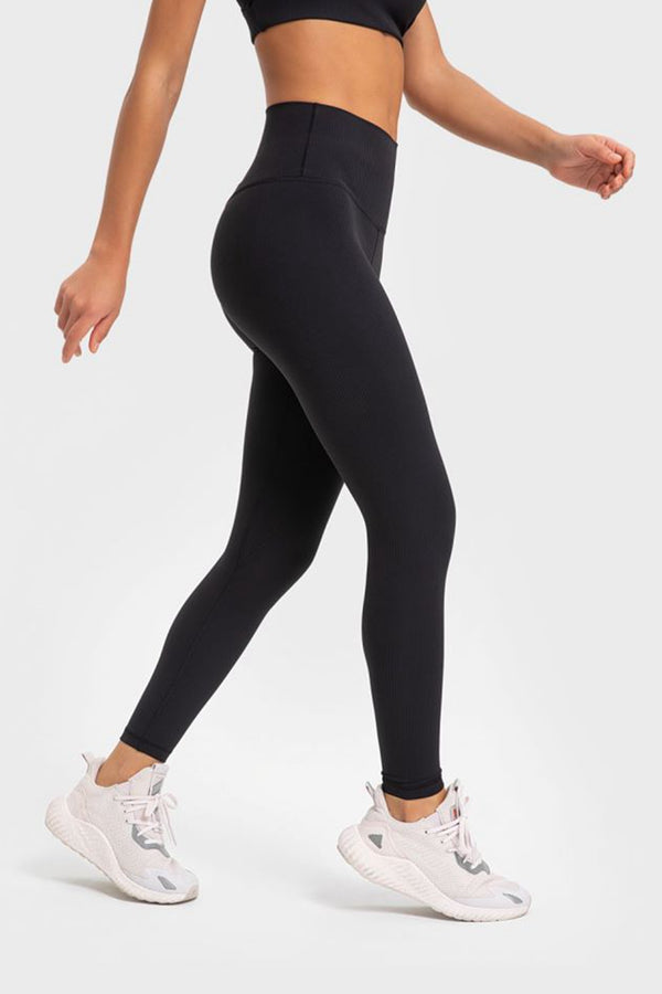 Highly Stretchy Wide Waistband Yoga Leggings-Teresa's Fashionista LLC