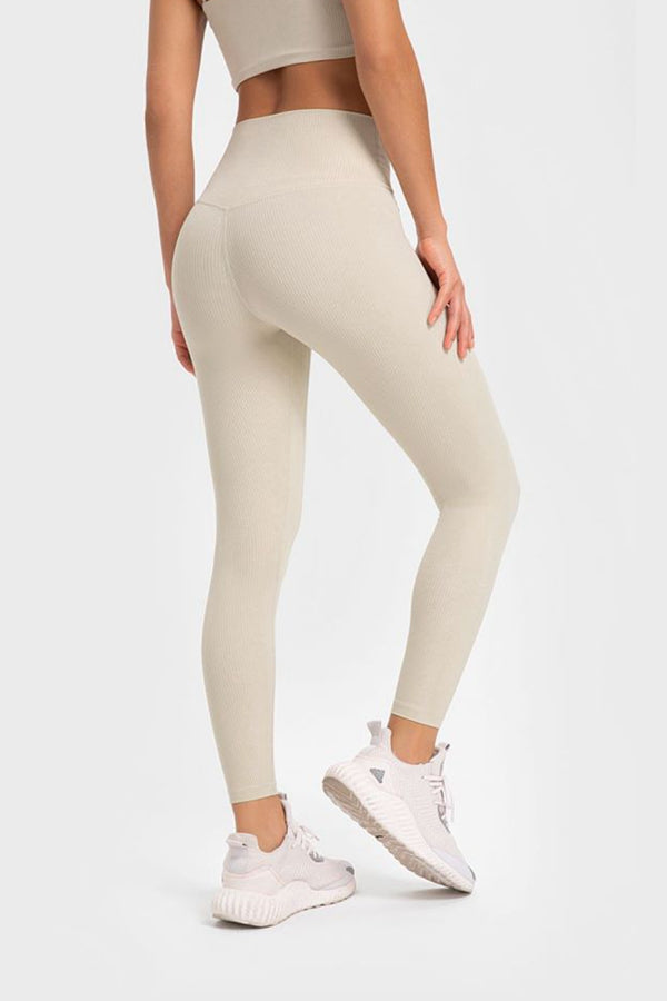 Highly Stretchy Wide Waistband Yoga Leggings-Teresa's Fashionista LLC