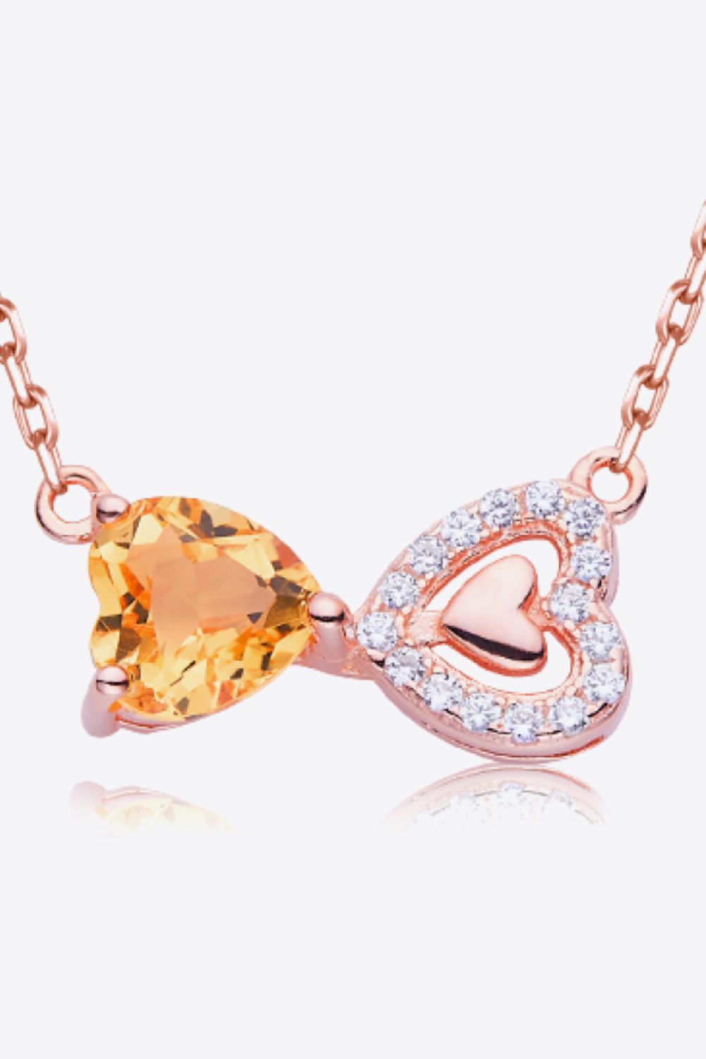 Citrine Heart 925 Sterling Silver Necklace-Teresa's Fashionista LLC