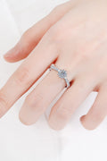 Moissanite Rhodium-Plated Snowflake Ring-Teresa's Fashionista LLC