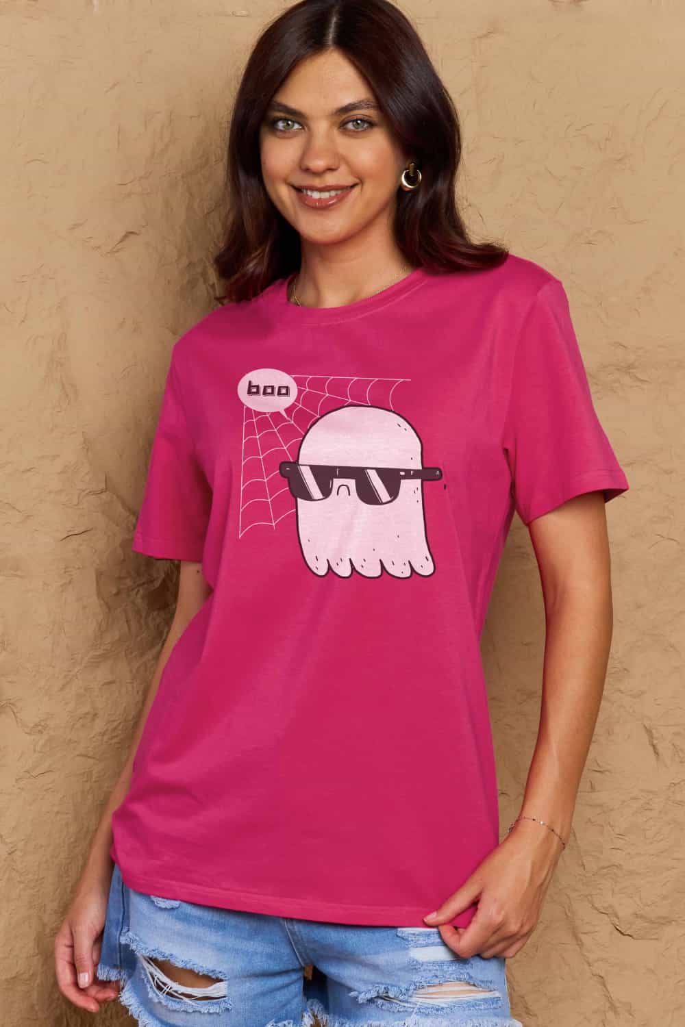 Simply Love Full Size BOO Graphic Cotton T-Shirt-Teresa&#39;s Fashionista LLC