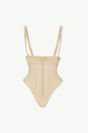 Full Size Adjustable Strap Zip-Up Shaping Bodysuit-Teresa's Fashionista LLC