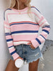 Striped Drop Shoulder Round Neck Pullover Sweater-Teresa's Fashionista LLC