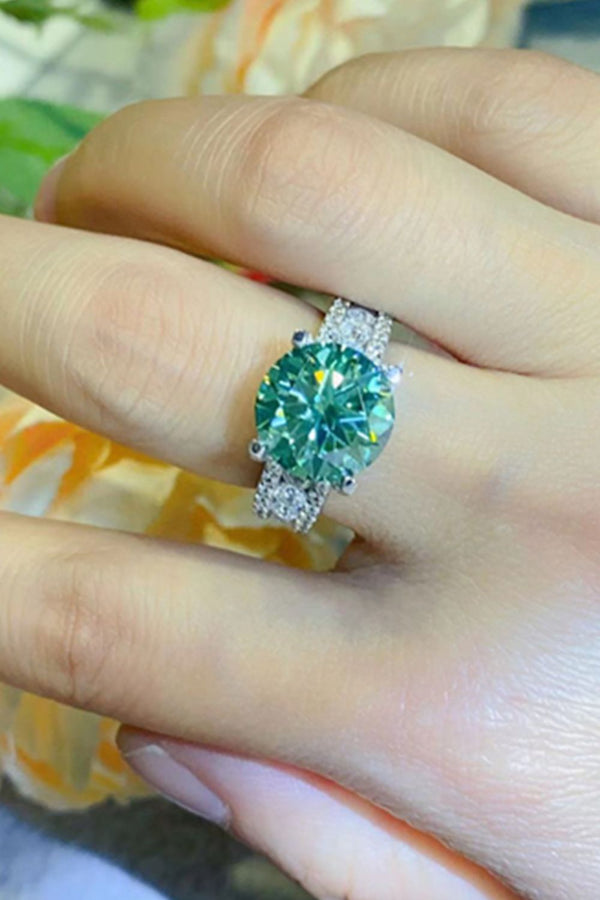 5 Carat Moissanite 4-Prong Wide Band Ring-Teresa's Fashionista LLC