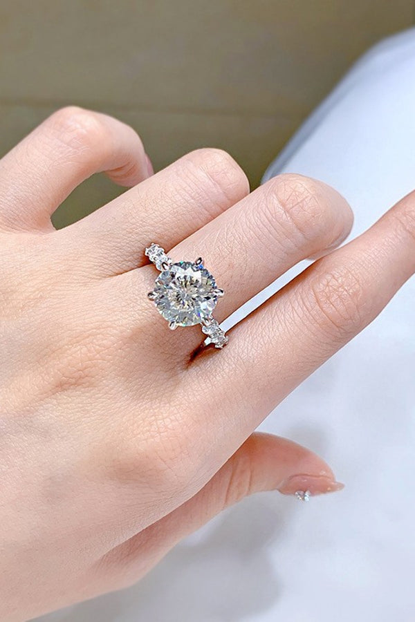 5 Carat Moissanite Side Stone Ring-Teresa's Fashionista LLC