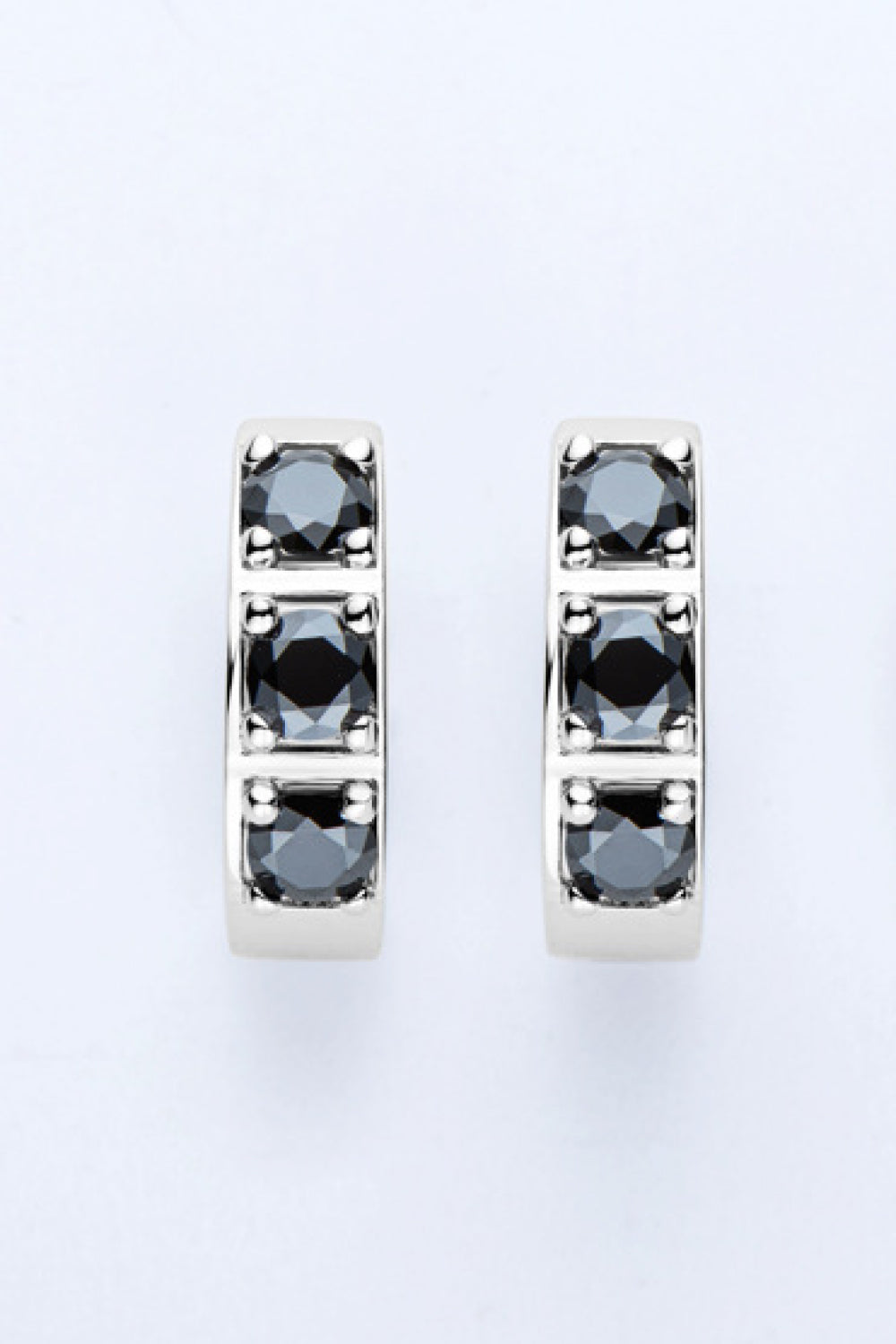 Inlaid Moissanite Huggie Earrings-Teresa's Fashionista LLC
