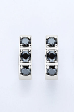 Inlaid Moissanite Huggie Earrings-Teresa's Fashionista LLC