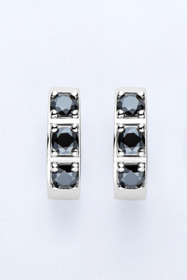 Inlaid Moissanite Huggie Earrings-Teresa's Fashionista LLC