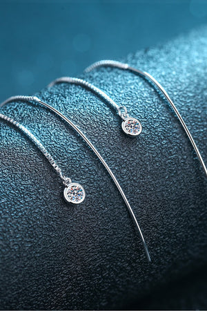 Moissanite 925 Sterling Silver Threader Earrings-Teresa's Fashionista LLC