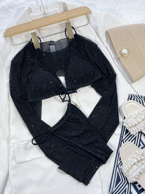 Glitter Three-Piece Swim Set-Teresa's Fashionista LLC