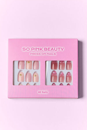 SO PINK BEAUTY Press On Nails 2 Packs-Teresa's Fashionista LLC