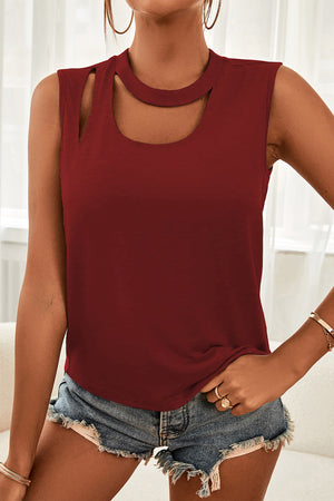Cutout Sleeveless Top-Teresa's Fashionista LLC