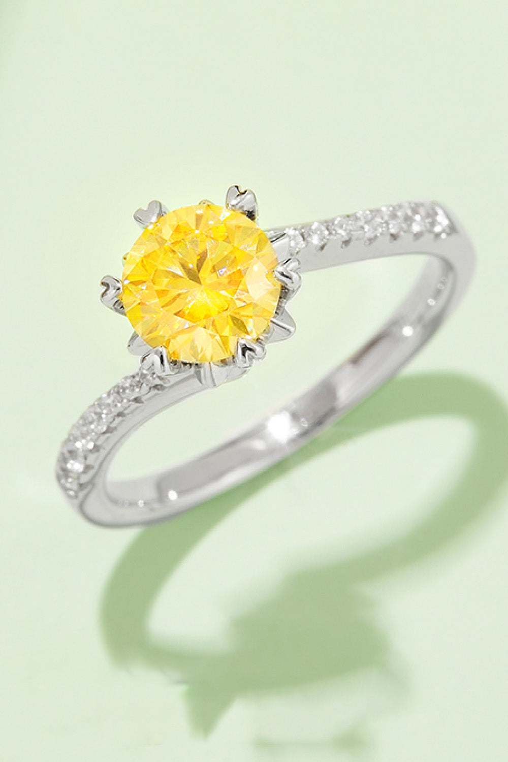 1 Carat Moissanite 925 Sterling Silver Ring-Teresa&#39;s Fashionista LLC