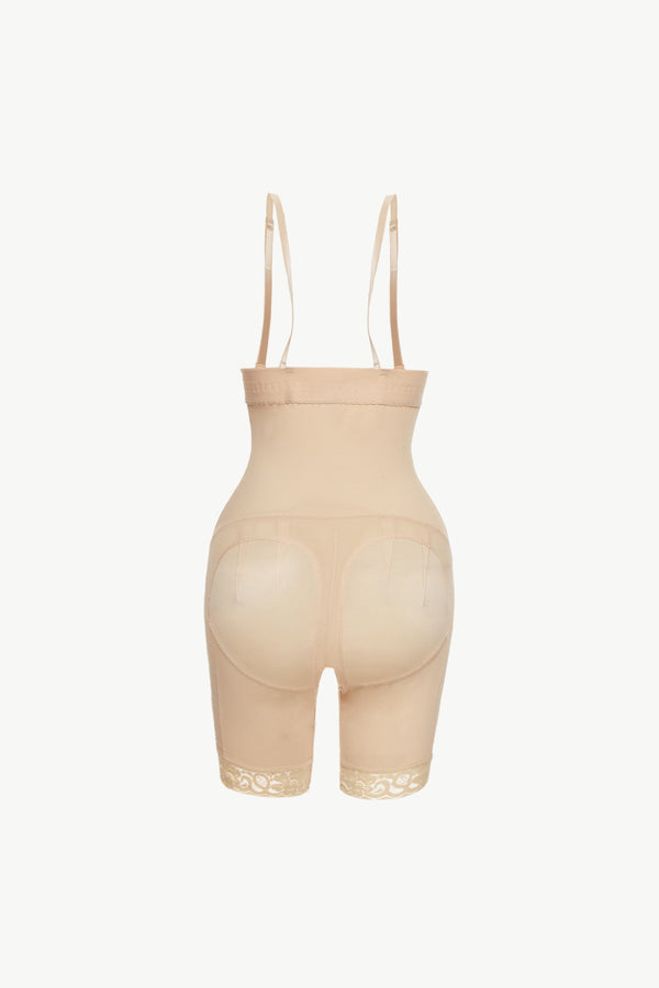 Full Size Hook-and-Eye Lace Trim Shaping Bodysuit-Teresa's Fashionista LLC