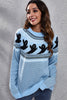Ghost Pattern Round Neck Long Sleeve Sweater-Teresa's Fashionista LLC