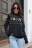 Ghost Pattern Round Neck Long Sleeve Sweater-Teresa's Fashionista LLC