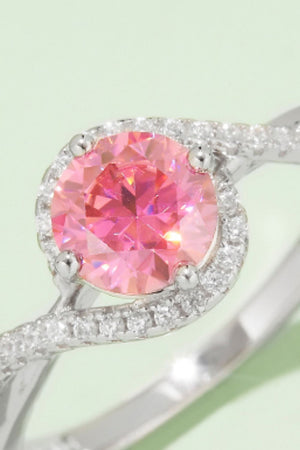 1 Carat Moissanite Contrast 925 Sterling Silver Ring-Teresa's Fashionista LLC