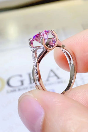 1 Carat Moissanite Crisscross 925 Sterling Silver Ring-Teresa's Fashionista LLC