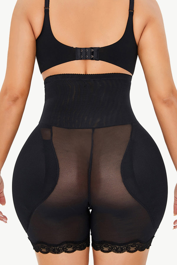 Full Size Lace Trim Pull-On Lifting Shaping Shorts-Teresa's Fashionista LLC